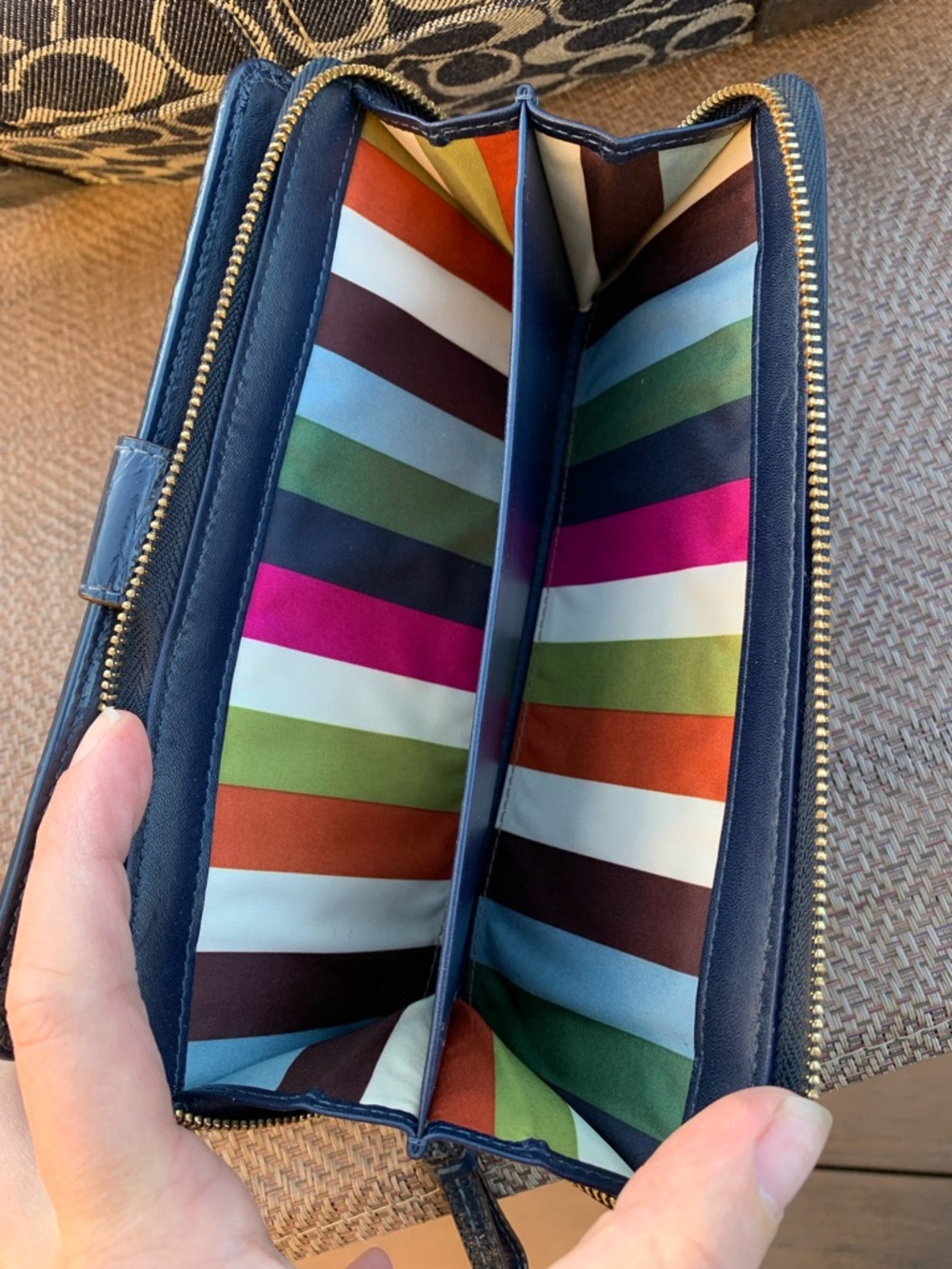 Coach 12573 denim blue and Gray Signature Bleeker Tote Bag with matching wallet - Picture 12 of 16